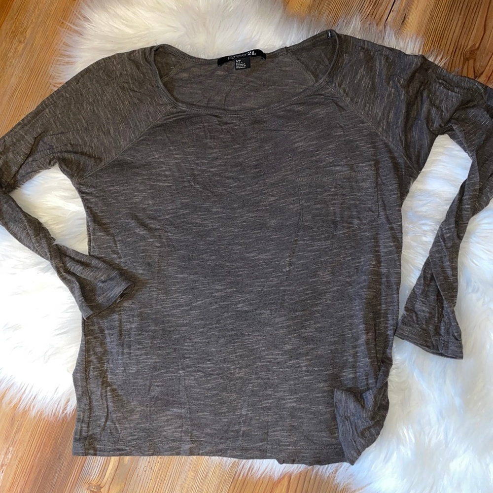Forever 21 Brown Long Sleeve Tee Small